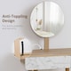 image 5 of HOMCOM Wooden Compact Dressing Table w/ Drawer Mirror 4 Legs Table Top Bedroom