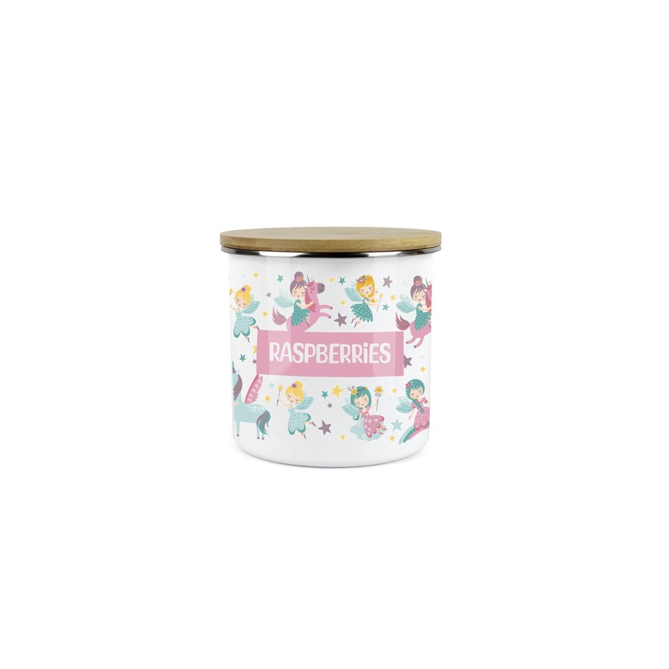 image 1 of Unicorn Fairies Childrens Mini Snack Pot - Raspberries