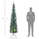image 3 of HOMCOM 7.5ft Artificial Pencil Christmas Tree with Colourful Lights, Steel Base
