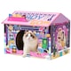 image 1 of PawHut Cardboard Cat House with Scratching Board & Catnip, 2 in 1 Cat Scratcher Gaming Style for Indoor Kittens, 45 x 32 x 35 cm, Pink