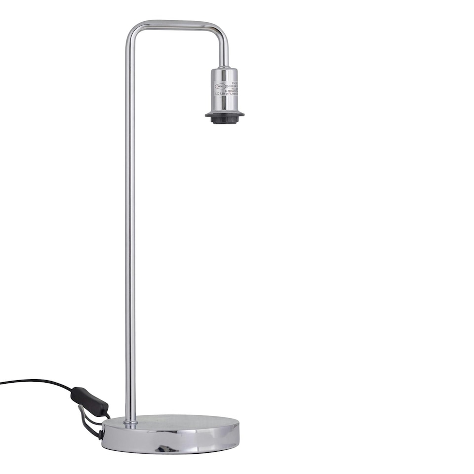 image 1 of First Choice Lighting Chrome Arched Table Lamp Base Only Chrome
