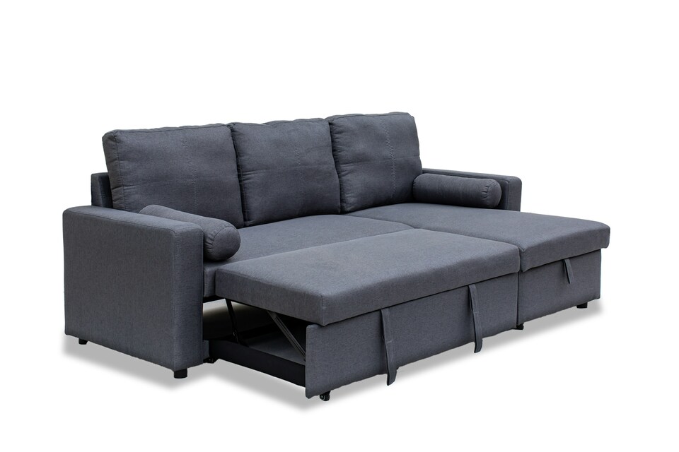 image 1 of Manhattan Grey 3 Seat Corner Sofa Bed Set - Left or Right | Multi | Three Seater