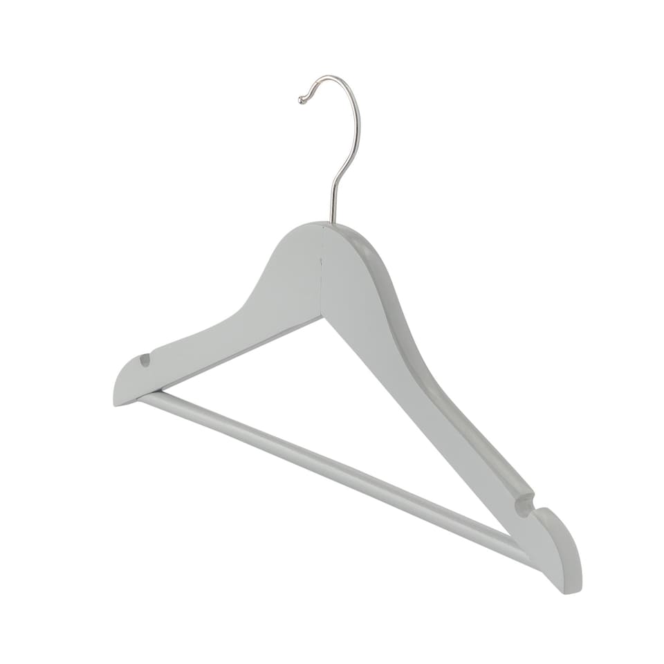 image 1 of Harbour Housewares Wooden Children's Hangers - Grey - Pack of 20