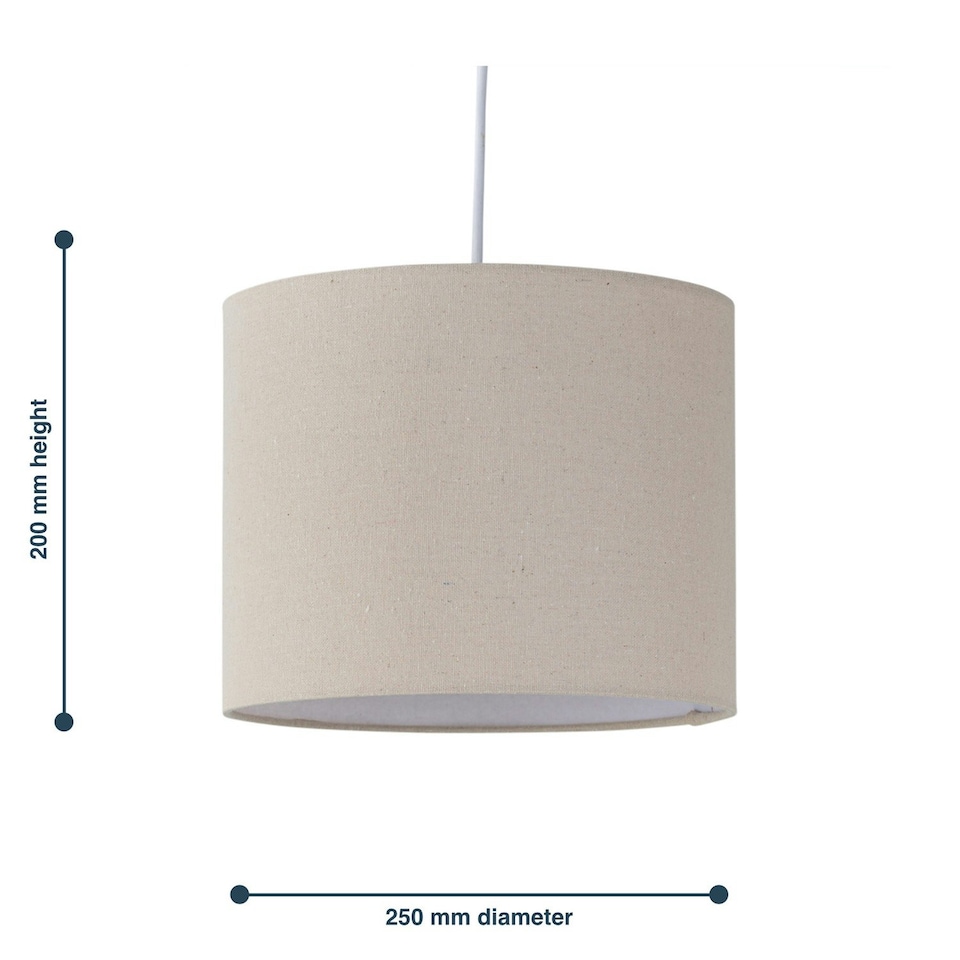 image 1 of First Choice Lighting Natural Linen 25cm Pendant Lightshade Brown