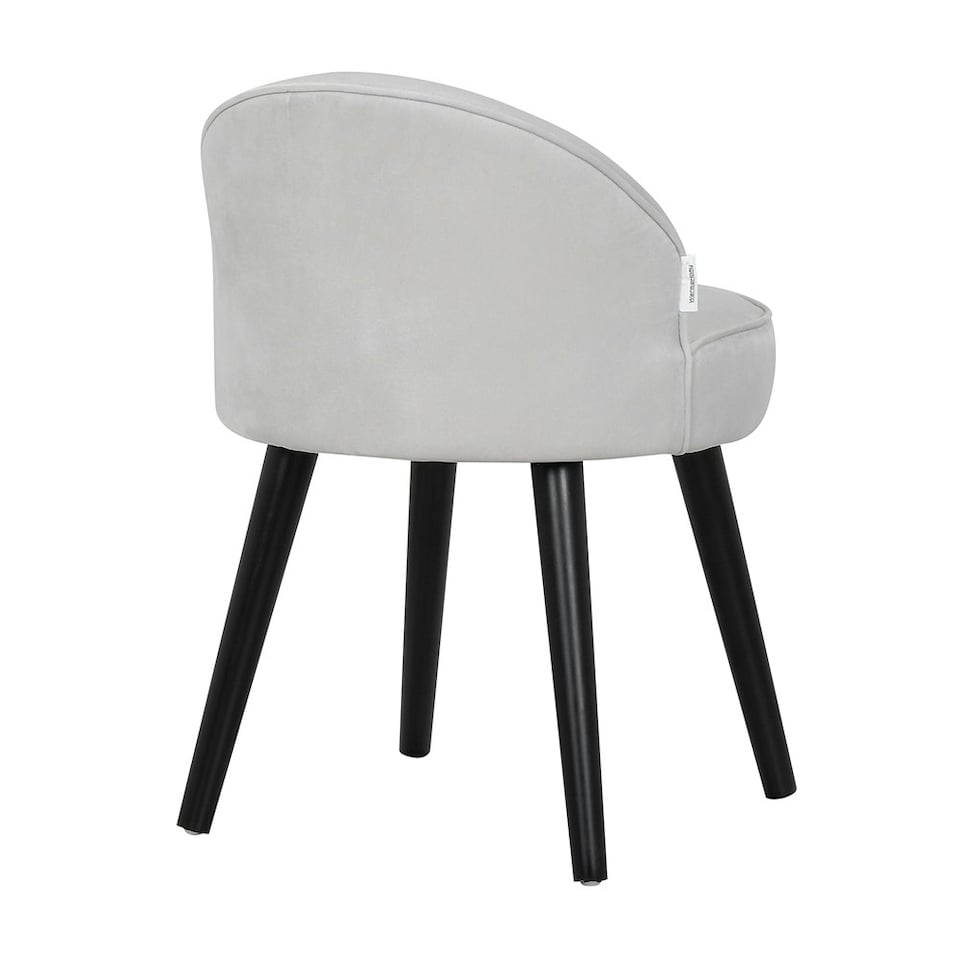 image 1 of Living and Home Velvet Dressing Table Stool - Grey White