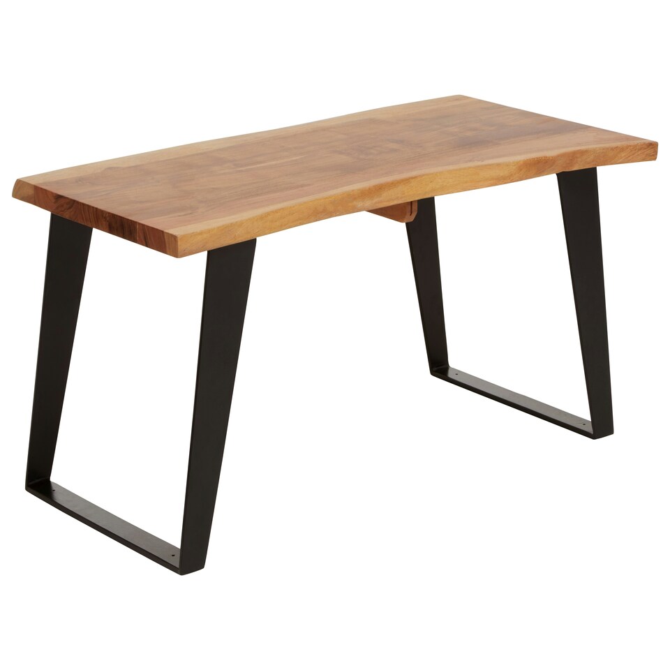 image 1 of Interiors by Premier Acacia Wood And Looped Iron Base Coffee Table Brown