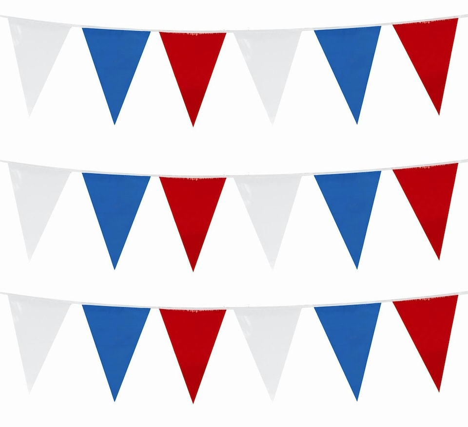 image 1 of 10M Red White and Blue Bunting Garland 20 Flags Union Jack Banner Party Decorations | Multi