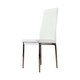 image 1 of Furniturebox 4x Milan White Chrome Hatched Faux Leather Dining Chairs