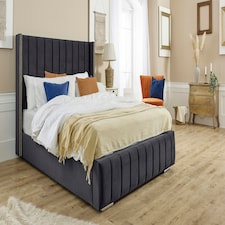 Hemmel Plush Single Bed Frame - Steel