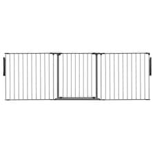 Safetots Premium Multi Panel Room Divider, up to 226cm Wide, Grey, 70cm Tall, Flexible Barrier with Door for Baby and Toddler | Grey