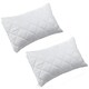 image 1 of Pair Of White Anti Allergy Zipped Pillow Protectors Quilted Pillowcase Pack Of 2 White