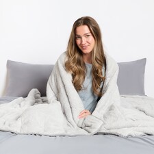 OHS Teddy Fleece 6kg Weighted Blanket Sensory Sleep Therapy 125 x 180cm