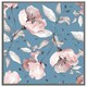 image 3 of Pink flowers on blue (Picutre Frame) Black | S