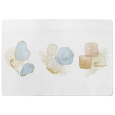 Blush, blue, white, beige watercolor illustration & elements (Rug) White | S