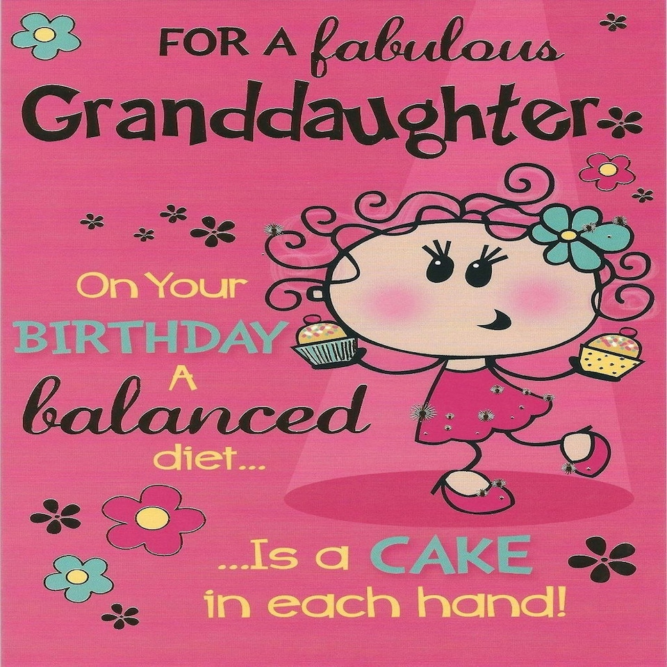 image 1 of For Granddaughter Cake Witty Words Birthday Card