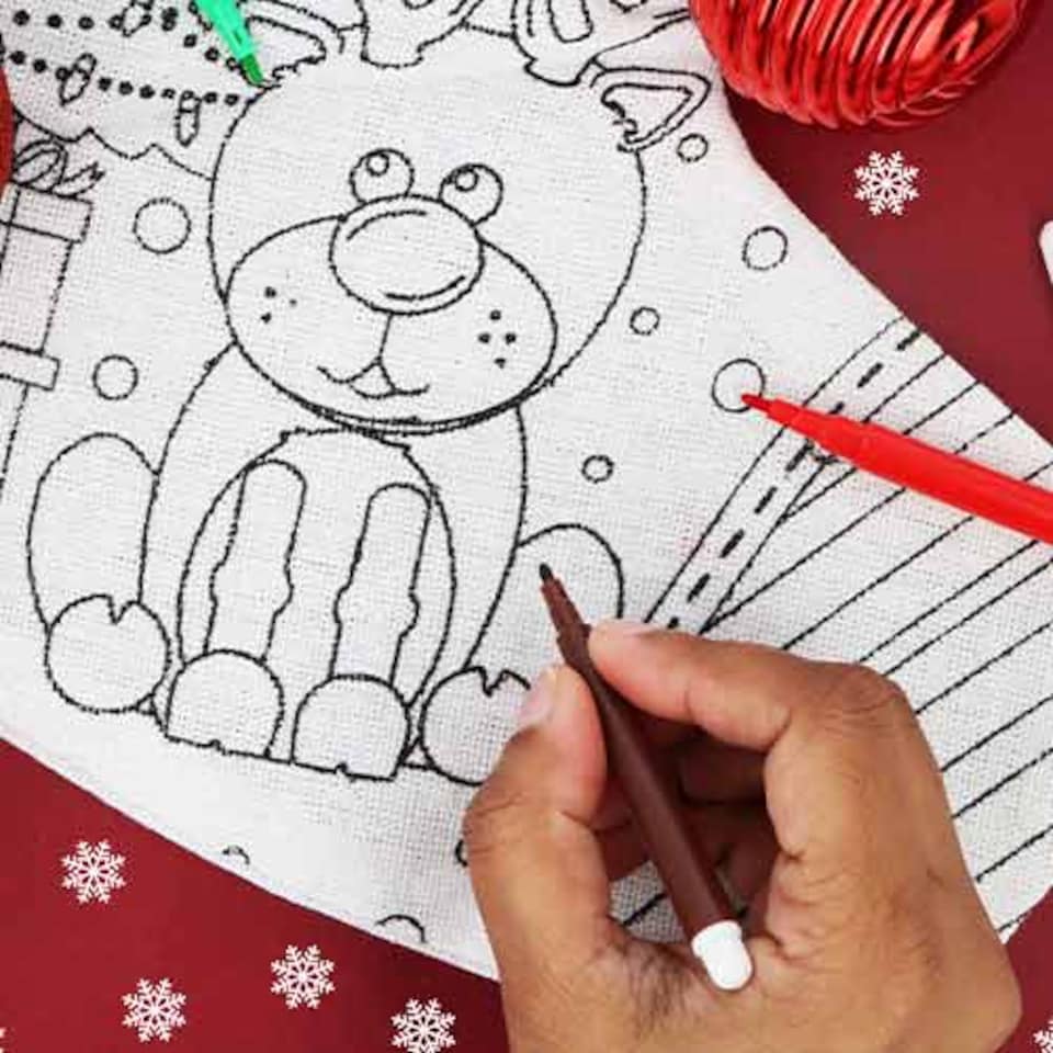 image 1 of Colour Your Own Christmas Stocking