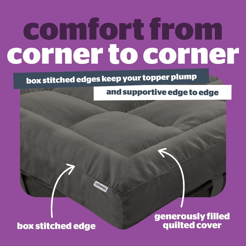 image 1 of Silentnight Deep Sleep Ultimate Mattress Topper 1000, 10cm Thick, Grey