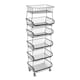 image 1 of Living and Home 6-tiered Kitchen Storage Rack with Casters | Black | 6 Tier