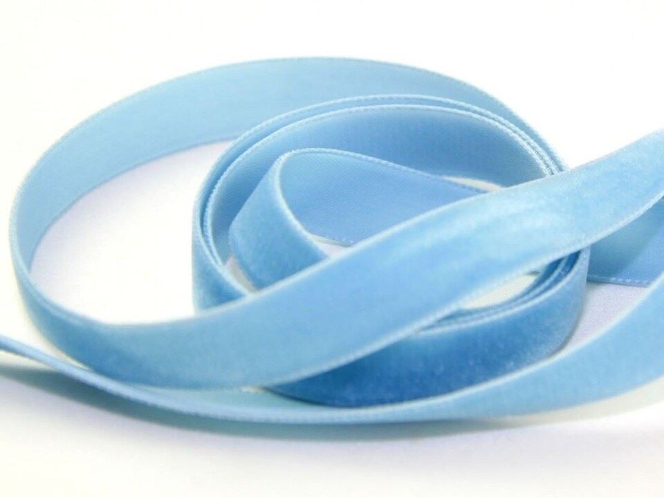 Berisfords 9603 Blue Note 50mm Velvet Ribbon Mini Roll for Dressmaking - per 5 metre roll