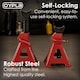 image 10 of 3 Ton Heavy Duty Ratchet Jack Lifting Axle Stands - Set of 2 | Red