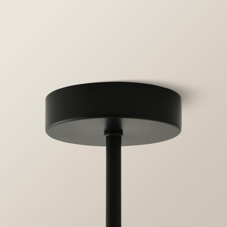 image 1 of ValueLights Kincaid 3 Arm Black Chandelier Ceiling Light Taper Shades and Bulbs