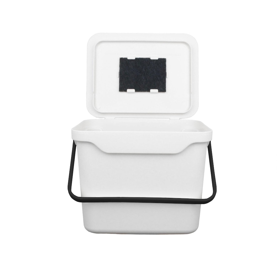 image 1 of 5L White Plastic Kitchen Compost Caddy/Food Bin for Food Waste Recycling