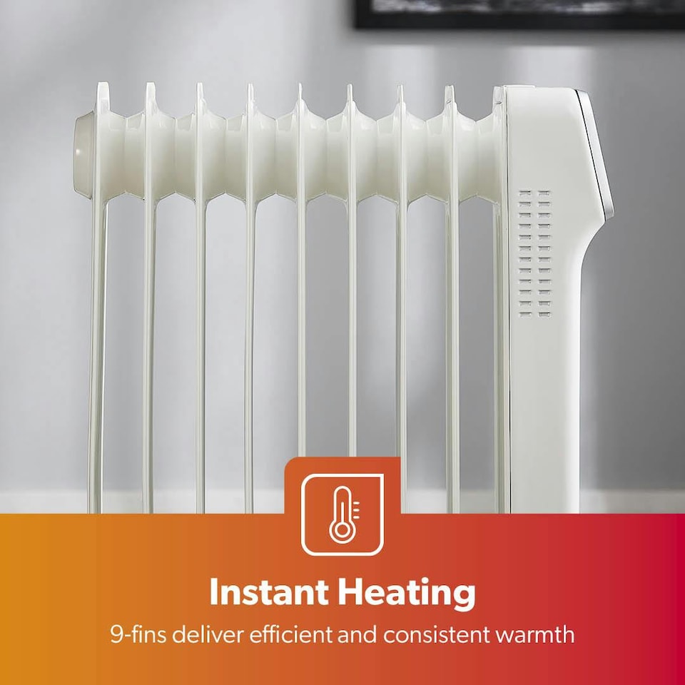 image 1 of GEEPAS Digital Oil Filled Radiator Heater 2000W, 9 Fin White