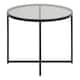 image 2 of Cross Round Metal Side Table with Smoked Glass Top