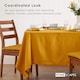 image 7 of Homescapes Mustard Yellow Cotton Round Tablecloth - 178 cm Yellow