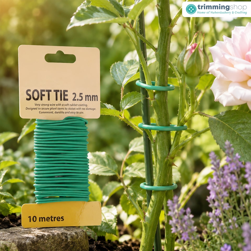 image 1 of 2.5mm Green Garden Soft Tie, Soft Twist Ties - 10 Metres