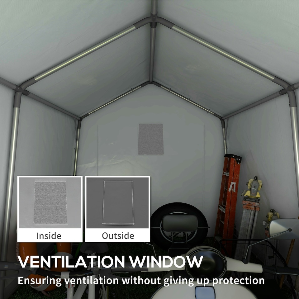 image 1 of Outsunny 3 x 3(m) Portable Shed, Waterproof and Heavy Duty Dark Grey