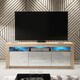 image 2 of TV Unit TV Stand Cabinet Sideboard Oak White High Gloss Doors Free LED 160cm