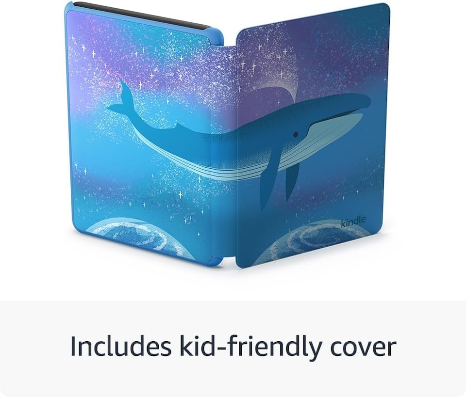 image 1 of Amazon Kindle Kids Edition (2024) eReader 16GB, 6 Inch - Space Whale | Purple | 1