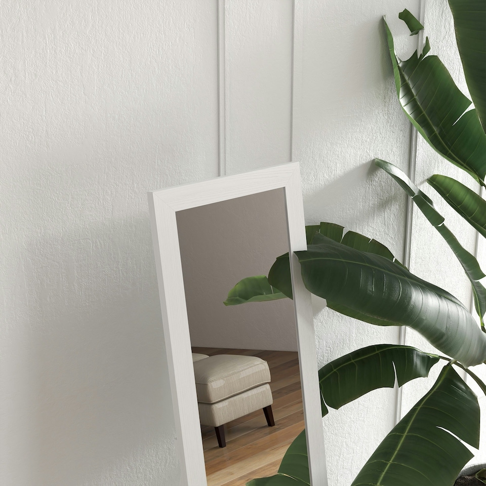 image 1 of HOMCOM Full Length Mirror, Farmhouse Wall Mirror, Hanging & Freestanding
