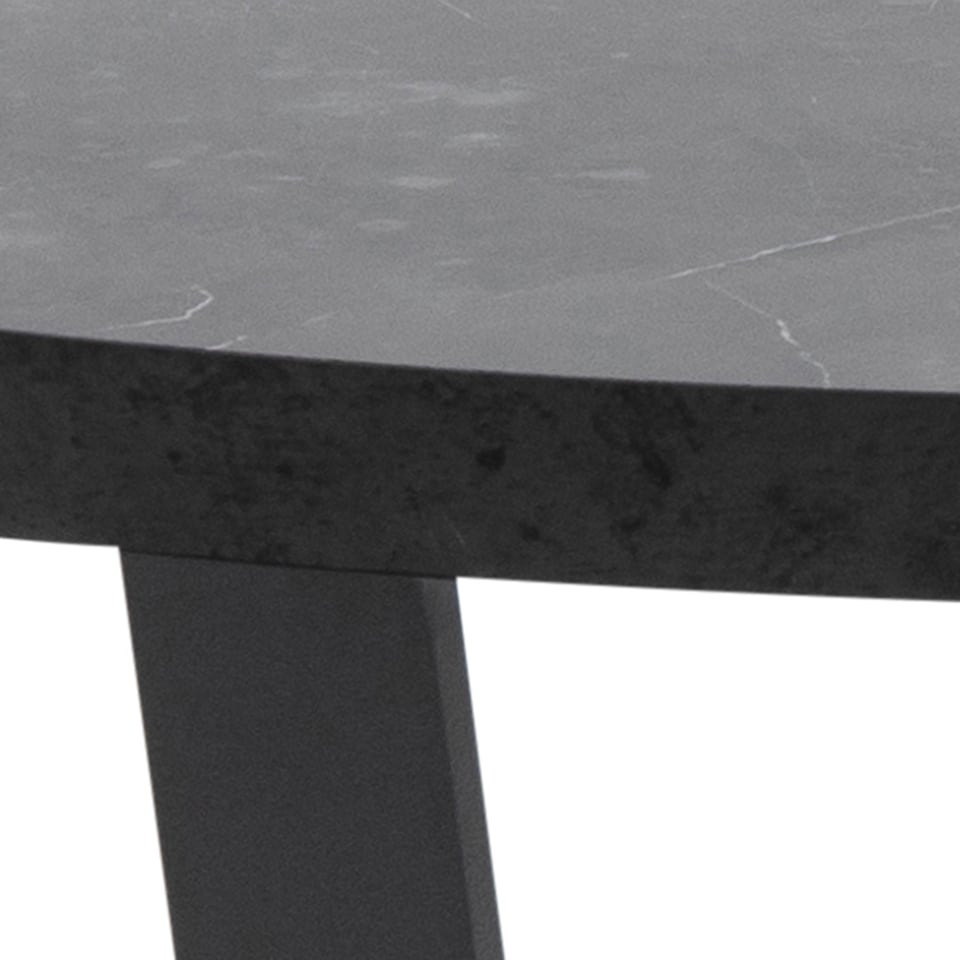 image 1 of Amble Round Coffee Table with Black Marble Melamine Top & Black Legs