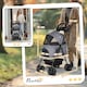 image 7 of PawHut Pet Stroller Foldable Travel Carriage w/ Brake Basket Canopy, Grey