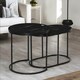 image 2 of 2PC Nesting Tables With Faux Marble Tabletop Black Black