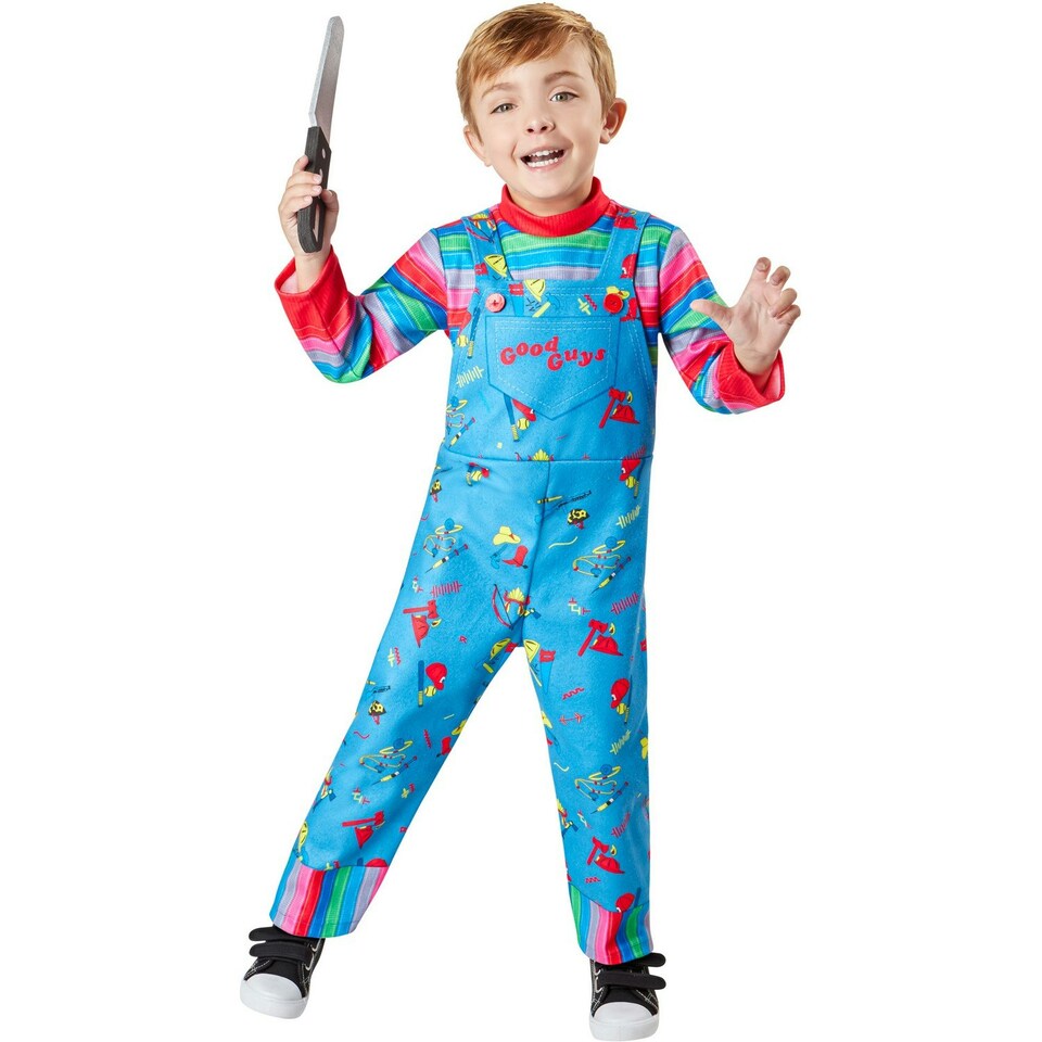 image 1 of Chucky Toddler Polyester Costume - Blue/Multicoloured - 4 Years