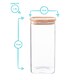 image 3 of Argon Tableware Square Glass Storage Jars with Wooden Lids - 1.5 Litre - Pack of 6