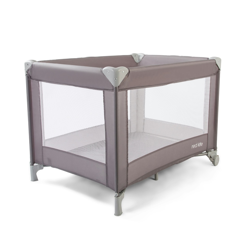image 1 of Red Kite Sleeptight Travel Cot Grey