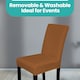 image 6 of Velvet Dining Chair Covers, Spandex High-Back Chair Slipcovers - 220GSM