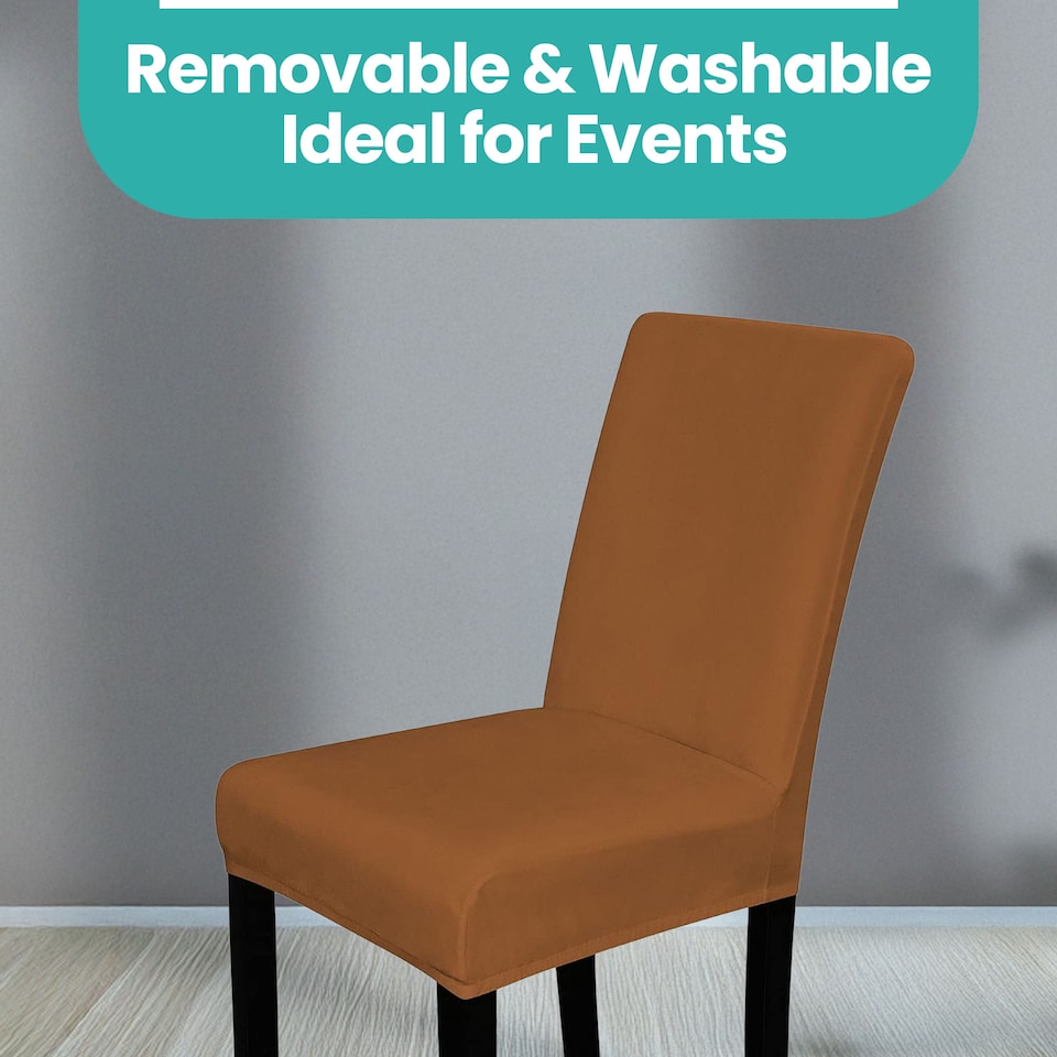 image 1 of Velvet Dining Chair Covers, Spandex High-Back Chair Slipcovers - 220GSM