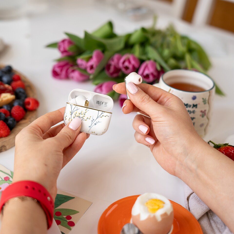 image 1 of Laura Ashley  Willow White 'Skylark' True Wireless Earbuds with HD Microphone and Charging Case