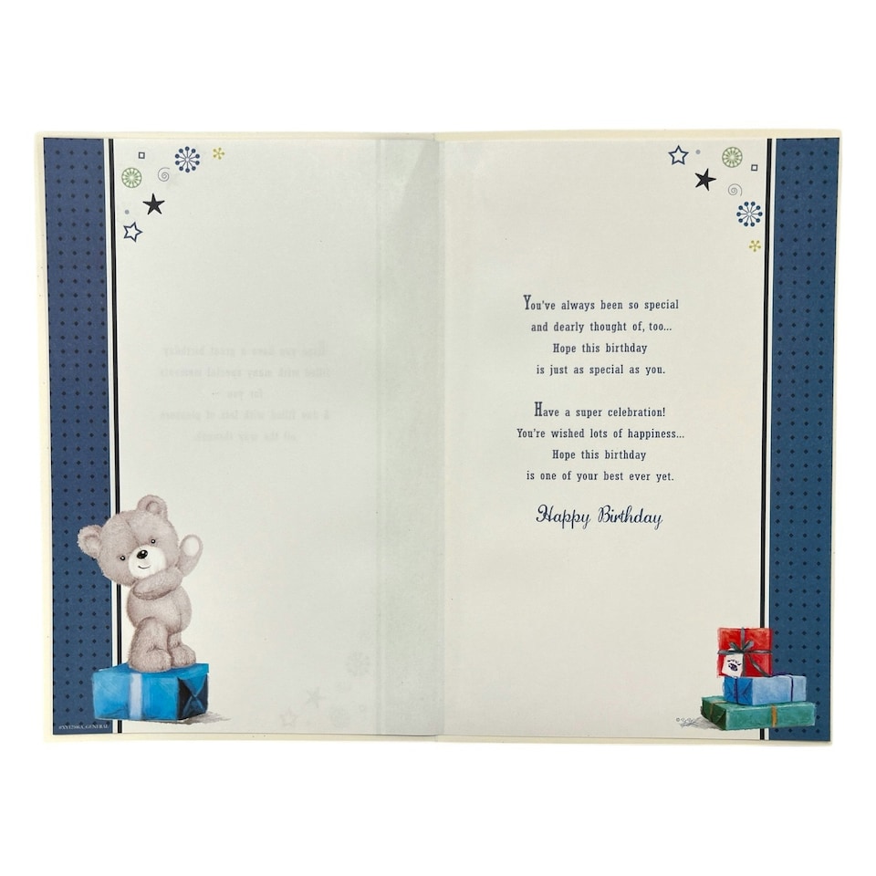 image 1 of Age 18 Cute Teddy with Gifts Birthday Card