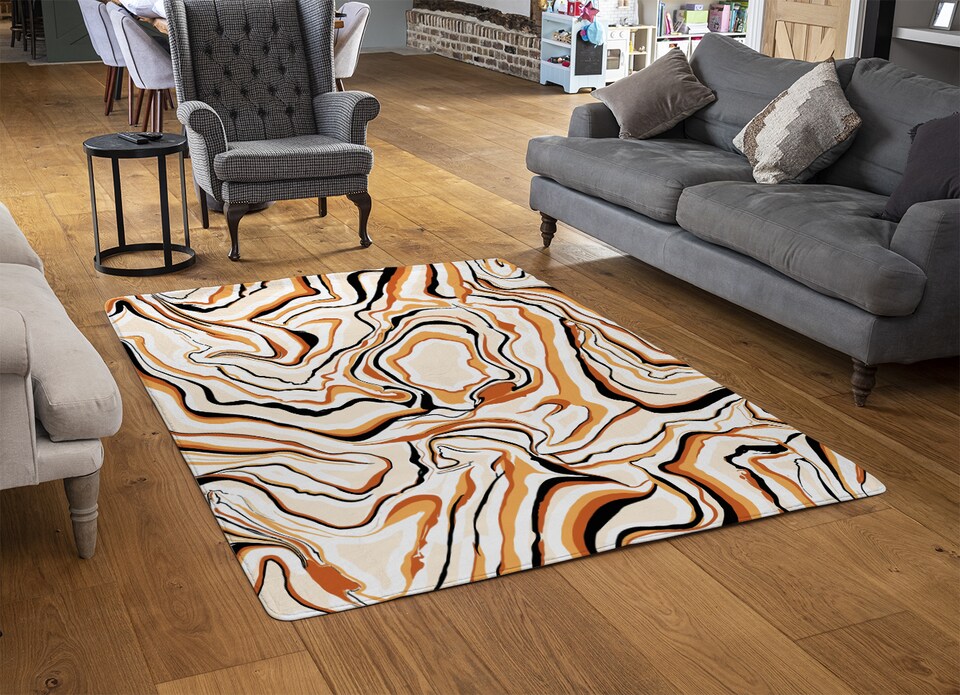 image 1 of Warm Toned Liquid Marble Rug | Multi