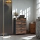 image 4 of Industrial 4 Fabric Drawer Chest Storage Unit With Shelftop Rustic