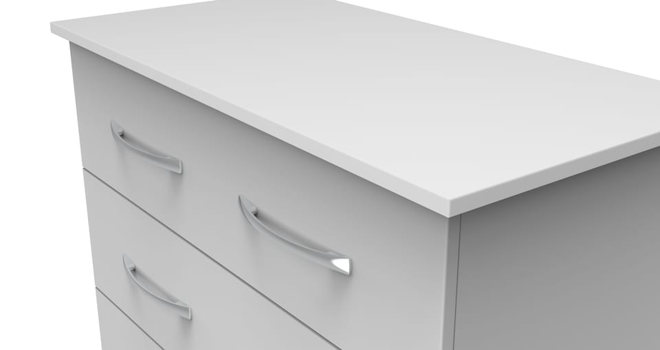 image 1 of Hampshire 3 Drawer Chest of Drawers in White Matt (Ready Assembled) | White | White Matt