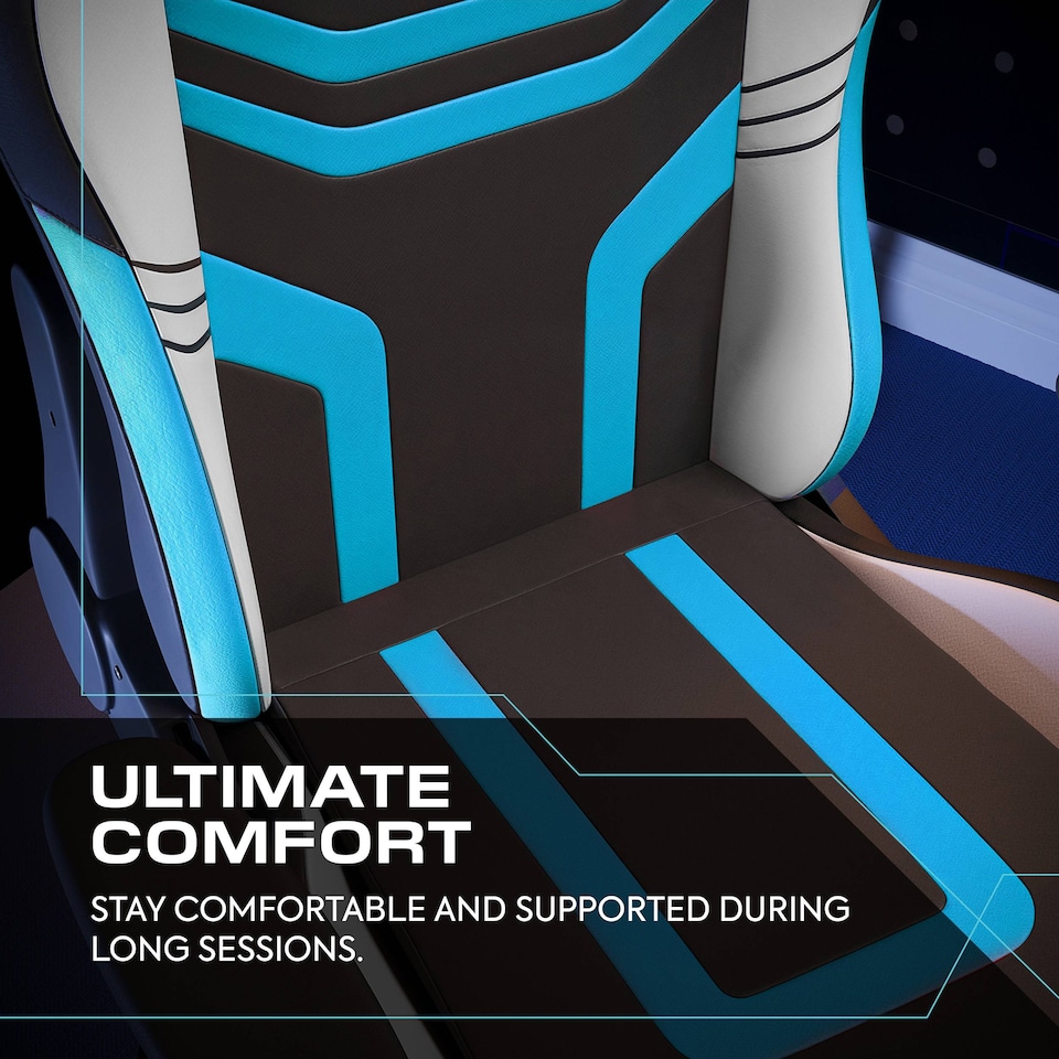 image 1 of Agility Compact Ergonomic PC Gaming Chair for Juniors - Black / Blue