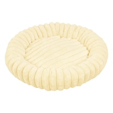 Living and Home 6 Colour Soft Donut Pet Bed for Cats & Dogs,Warm & Cosy Retreat | Yellow | Pastel Yellow | M