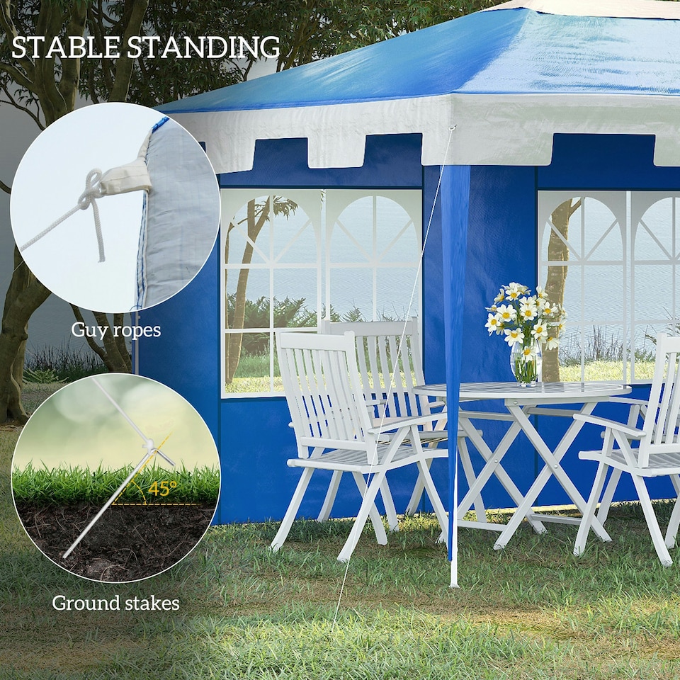 image 1 of Outsunny 4 x 3 m Garden Gazebo Outdoor Canopy Marquee Party Tent Blue